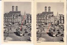 2x AK München Karlsplatz Stachus Tram Straßenbahn Stempel 1956 Autos Oldtimer