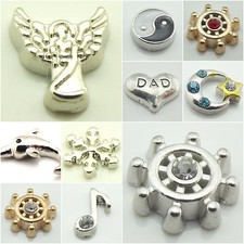 ♥ Floating Charms Einleger Yin Yang Herz Dad Engel Mond Stern Delfin Musiknote ♥