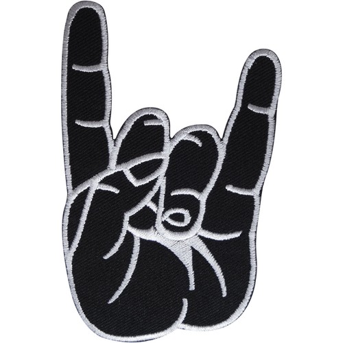 Embroidered black hand sign - black, of