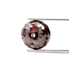 Groß Rund Natürlicher Diamant 4.15ct 8.4mm Honig Braune Gebohrt Perlen Rose Cut