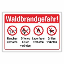 Schild Waldbrandgefahr Rauchen
