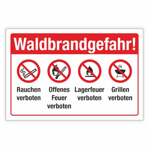 Schild waldbrandgefahr rauchen - waldbrandgefahr,