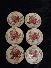 6  kleine Keksteller, Untertassen, Ostfriesenrose, Friesenrose, Ostfriesland!