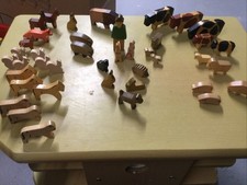 Holzfiguren, Bauernhof, Tiere, Wildtiere, 40 Figuren 