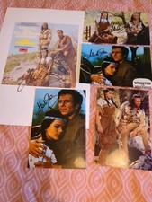 Orginales Autogramm. 4 St.  Karl May. Winnetou. Apanatschi. Uschi Glas. Elspe 