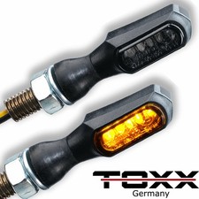 ToXx LED Mini Micro Blinker Schwarz smoke getönt Motorrad Quad ATV E-geprüft 12V