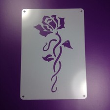 A4 Schablone Rose Blätter
