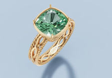 Sehr  Eleganter Grüner  Turmalin Ring von 3,1 Ct  aus  585 Gold Neu / Gr 57  !!