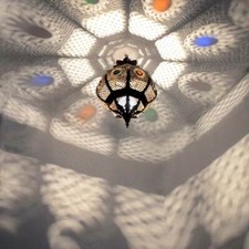 Orientalische marokkanische Lampe Hängeleuchte Leuchte Deckenleuchte Braun H 42