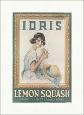 IDRIS Lemon Squash Getränk Werbung Plakat Strohhalm Kunstdruck Plakatwelt 468