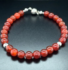 ARMBAND 925/- SILBER RHODINIERT MIT KARNEOL SILBERZEIT SCHMUCKJAGD