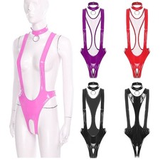 Damen Trikots Badeanzug Bodysuit Hochgeschnittener Jumpsuit One Piece Clubwear