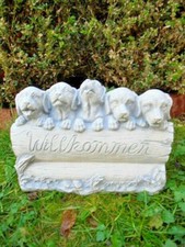 Steinfigur hunde willkommen - hunde,,