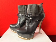 FERSENGOLD Berlin 1819.12 Leder Wildleder Plateau Stiefelette Schwarz Grau 40