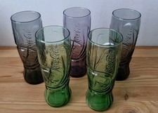 Coca Cola Gläser 5 Stück McDonald's Schmetterling Glas schwarz grün lila