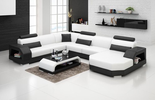 Ledersofa couch wohnlandschaft - couch,