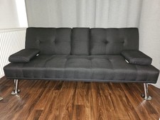 Klappbares Schlafsofa Couch mit Bettfunktion Bettsofa mit Tassenhalter Gästebett