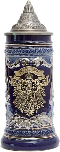 Bierkrug mit zinndeckel - bierkrug,