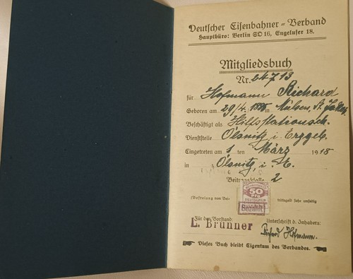 Mitgliedsbuch deutscher - mitgliedsbuch, *deutscher