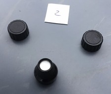 3 Original Radioknöpfe für Oldtimer 60/70er Jahre, schwarz