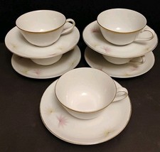 Porzellan Kaffee Gedecke - Sophienthal Fein Bayreuth/Kahla Gelb Rosa Pastell