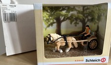 SCHLEICH PONYWAGEN 42040 Pferd Figur Fahrer Geschirr Kutsche NICHT MEHR PRODUZIERT - Neu 