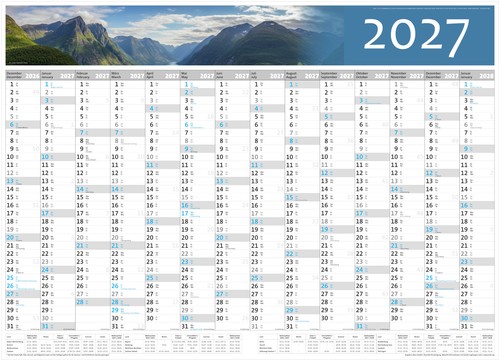 Panorama wandkalender 2027 - panorama,