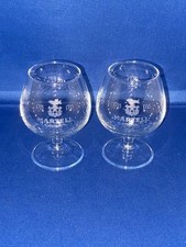 2 X MARTELL COGNAC MARKEN MINIATUR BRANDY BALLON SCHNAPPGLÄSER 7,5 cm