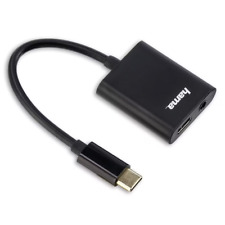 Hama 2 in1-USB-C-Audio-u.Ladeadapter, Adapter für 3,5-mm-Audio-Klinke, 00187206