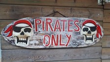100cm Holz Schild Captain Jack Südsee Piraten PiratEs OnLY Surfbrett handbemalt