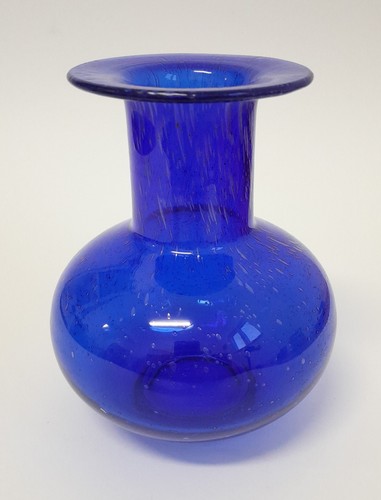 Glas vase blau handgefertigt - vase,