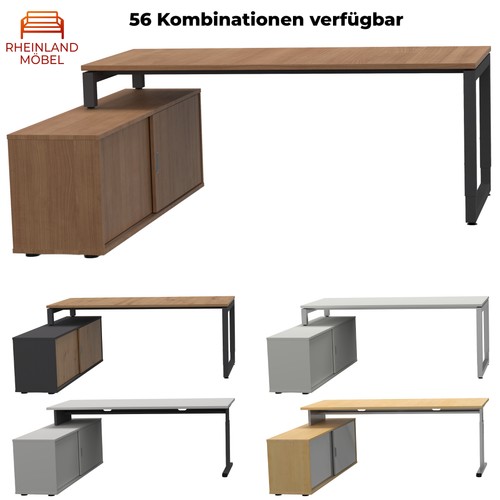 Schreibtisch mit sideboard - schreibtisch,