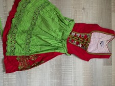 Original Steindl MINI Dirndl Gr. 34 rot/grün Sonderedition Fußball-WM + Schürze