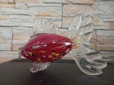 Glasfigur Figur Fisch Glasfisch Deko Rot Glas Vintage