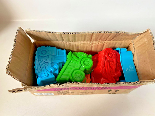 7er set baufahrzeug sandformen - baufahrzeug,