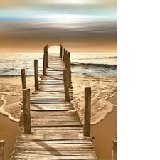 Malerische Brücke ins Meer 5D  Diamond Painting Set ohne Bilderrahmen 30x40 cm