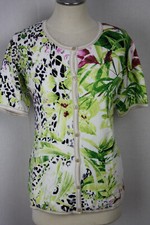 Damen Twinset Sommer Top + Cardigan Leo Blumenmuster Viskose OVANTI Gr.40