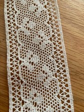 2,40 m x 5 cm Spitzenband  beige Vintage  Nähen Deko Basteln Spitzenborte