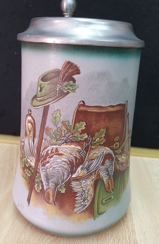 Bierkrug mit zinndeckel 14 - bierkrug,