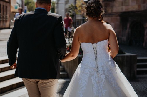 Brautkleid linie elfenbein - a-linie,