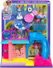 POLLY POCKET Spielset Aquapark mit Wasserrutsche Spielplatz Minipuppen + Auto