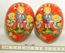 Osterei candy container Pappe Pappmaché zum Befüllen Küken Hase URALT