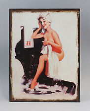 9973210-d Reklameschild Blechschild Pin-Up-Girl Badewanne Vintage Nostalgie
