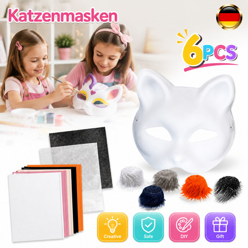 Bemalbare katzenmaske stück - bemalbare, 6