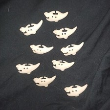 Eidesche aus Knochen 1x Knopf Echte Knochenschnitzerei 35 mm Bein 2-Loch Knopf 