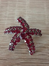 Antik Brosche  Seestern rote