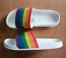 Badeschuhe Slipper Gr. 38/39 Pride Collection Regenbogen Badelatschen Unisex