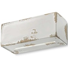 Ferroluce Wandlampe Leuchte Vintage Retro Weiß 25x10cm 1x E27 handmade Keramik