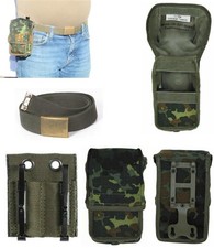 Set Orig. Taschenlampentasche + Bundeswehr Stoffgürtel oliv 100cm + 1 Adapter