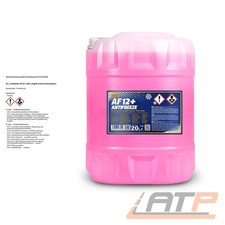 MANNOL 20 L  AF12+ KÜHLERFROSTSCHUTZ ROSA ROT -40°C FERTIG-MIX FÜR VW G12 G12+